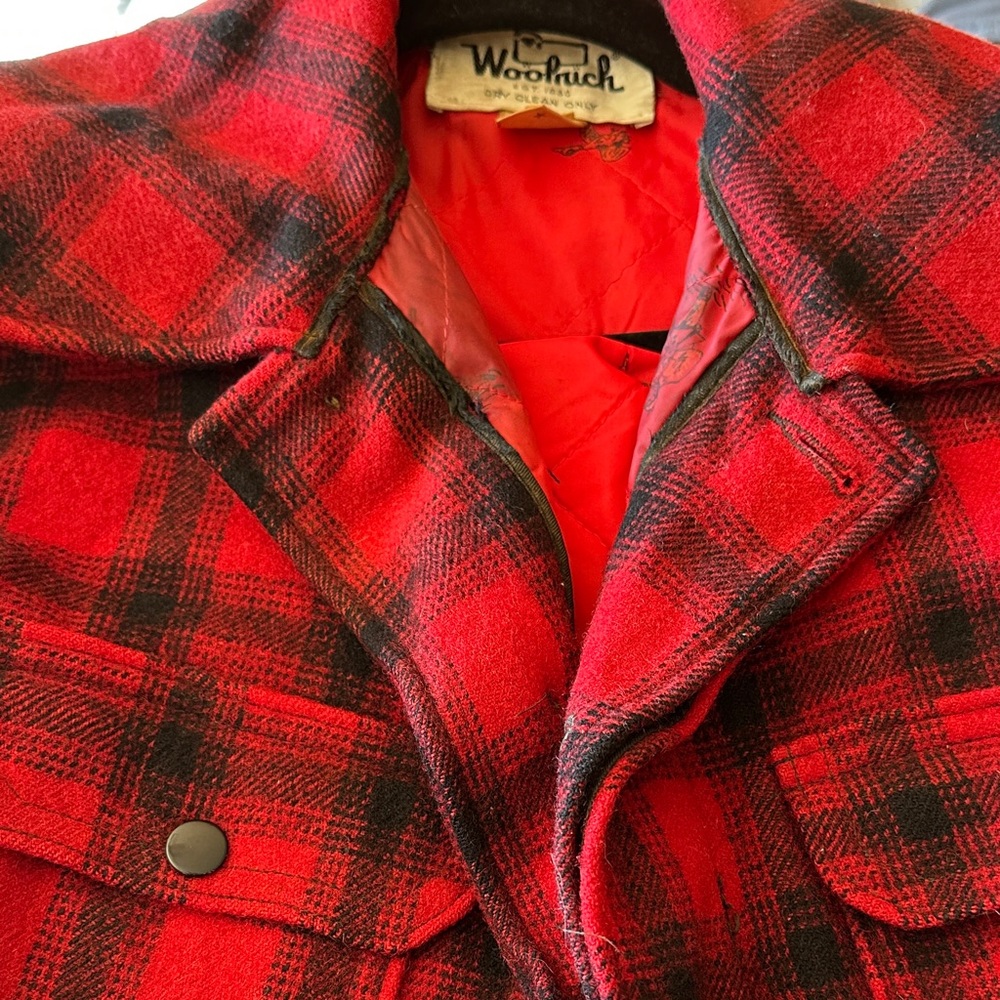 Woolrich Vtg 60's Ladies Mackinaw Cruiser Buffalo Plaid Wool Hunting Coat sz42/L - Picture 6 of 12